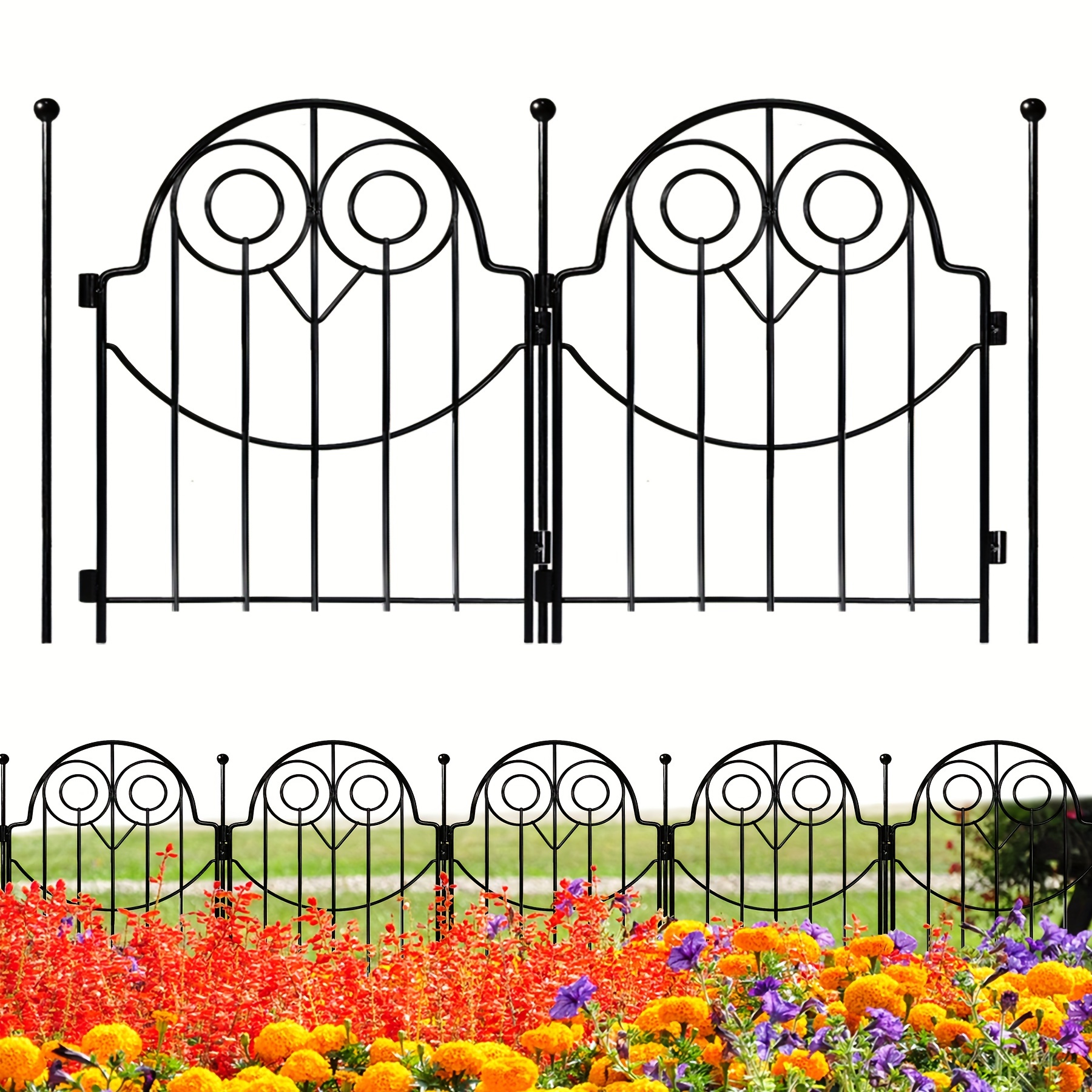 

1pc Decorative Garden Fence, 22 In (h) X 13 In (l) Chic Owl Shaped Rustproof Wire Garden Fencing Animal Barrier For Dogs, Outdoor Landscaping Decor For Patio And Yard Flower Edging
