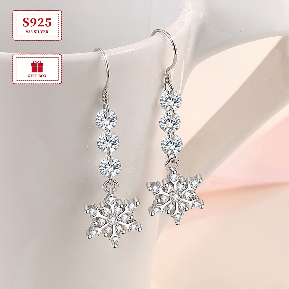 

(2pcs) 925 Sterling Silver Earrings Set With Zirconia Stones, Suitable For Party Outfits (approximately 3.5g)