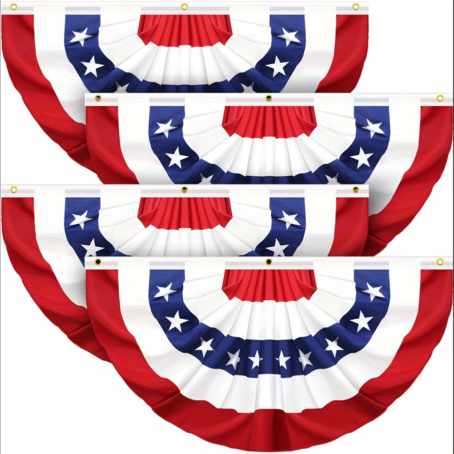 

90*180cm, Usa Pleated Fan Flag, American Us Bunting Flag Patriotic Half Circle Fan Banner Flag Decoration, 4th Of July Memorial Day Independence Day Fourth July Outdoor/indoor Decor