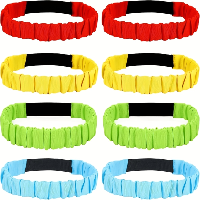 TEMU 8-pack Three-legged Race Leg Bands | Colorful Adjustable Elastic Straps, Leg Bands For 2-person 3-legged Race, Game