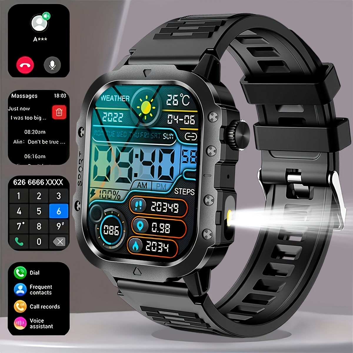 TEMU New Smart Watch, 100 Sports , Fitness , Step Counter, Compatible With And Iphone, Watch, Multifunctional Watch, Birthday Gift, Valentine's Day