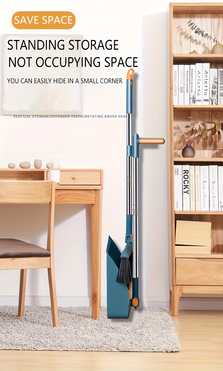 2 in 1 long handle broom and dustpan set suitable for home office indoor outdoor sweeping upright broom and dustpan bathroom and kitchen cleaning supplies Product details 5