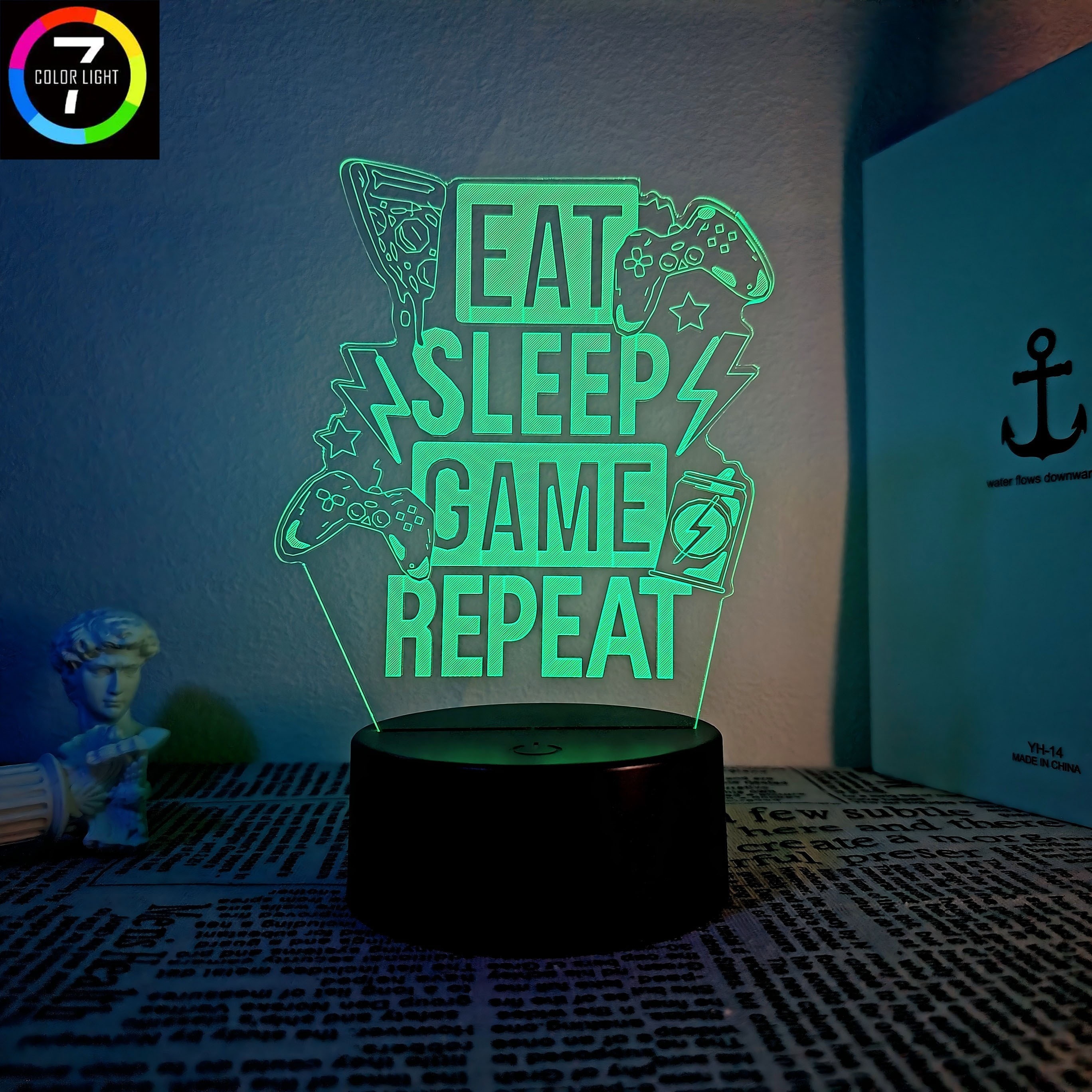 

| Gamer's : 3d Led Night Light With - , Usb/battery Operated, Ideal For Bedroom, Living Room, Or - Perfect Easter & Holiday Gift, Gaming Room Decorations