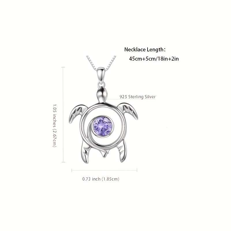 Women's S925 Silver Turtle Pendant Necklace, Elegant Design