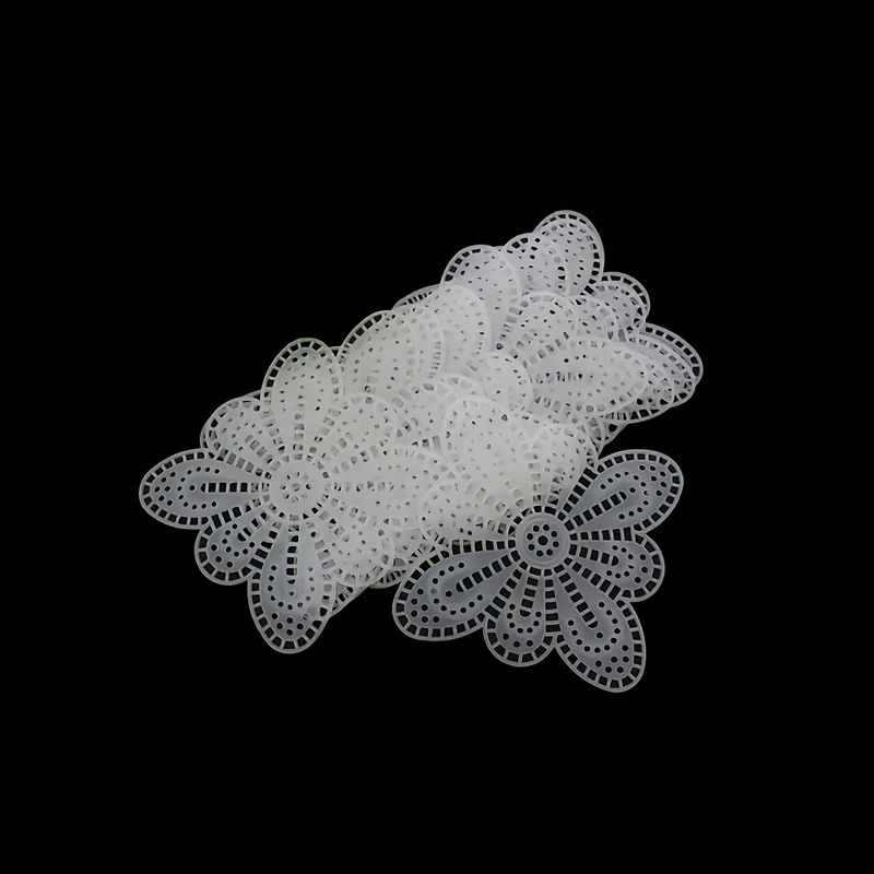 E-shop 10 Stück DIY Häkel-Plättchen - 8,5/11/ Kunststoff-Gewebe für Sofakissen, & Deko – Florale & geometrische Verzierungen, langlebige Bastelzubehör,