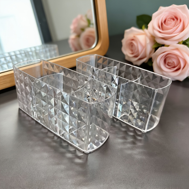 TEMU Lot de 2 organisateurs d'outils de maquillage avec un design à chics et élégants, une solution de rangement de bureau très . Contenant parfait