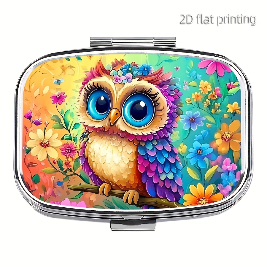 1pc Cute Owl Pill Box - Compact, Portable Travel Case With Vibrant , Ideal For Pocket Or Wallet, Unique Gift