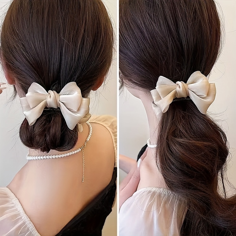 

Elegant Acrylic Bow Hair Clip - Chic Ponytail Holder & Styling Accessory For Women And Girls, Knot, Hair Accessories