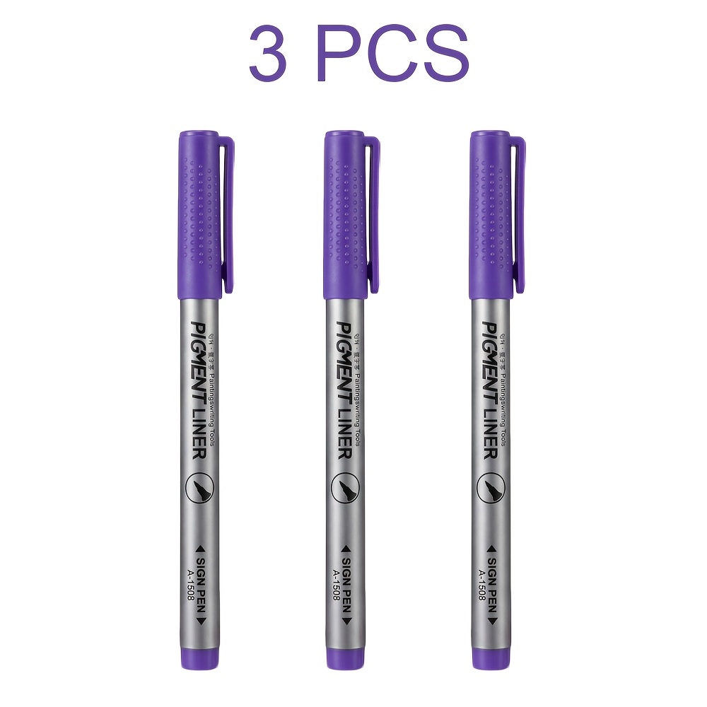 TEMU 3-pack Fine Line Waterproof Drawing Pens, 5 Colors. Matches Pen Tip For . Ideal For Document Writing, , Line Art, Dot Journaling