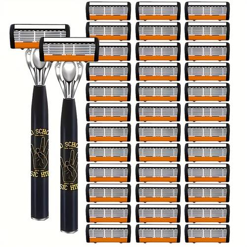luxury safety shaving set for men with anti slip metal handle fits facial and is fully washable a shaving tool set for halloween and christmas gifts