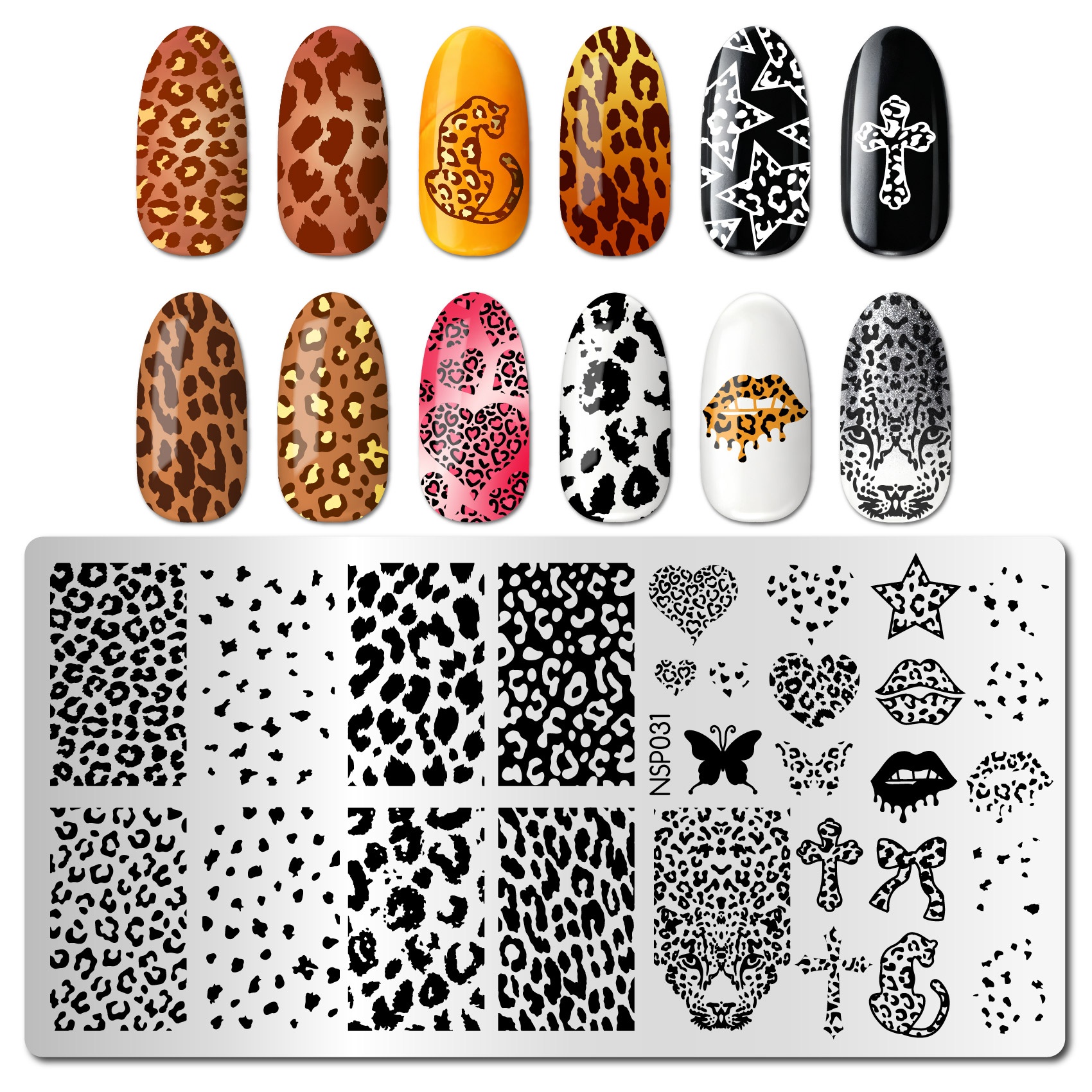 Leopard Print Nail Stamping Plates Animal Print Image Stamping Template For Diy Nail Art Manicure Salon Tools Supply
