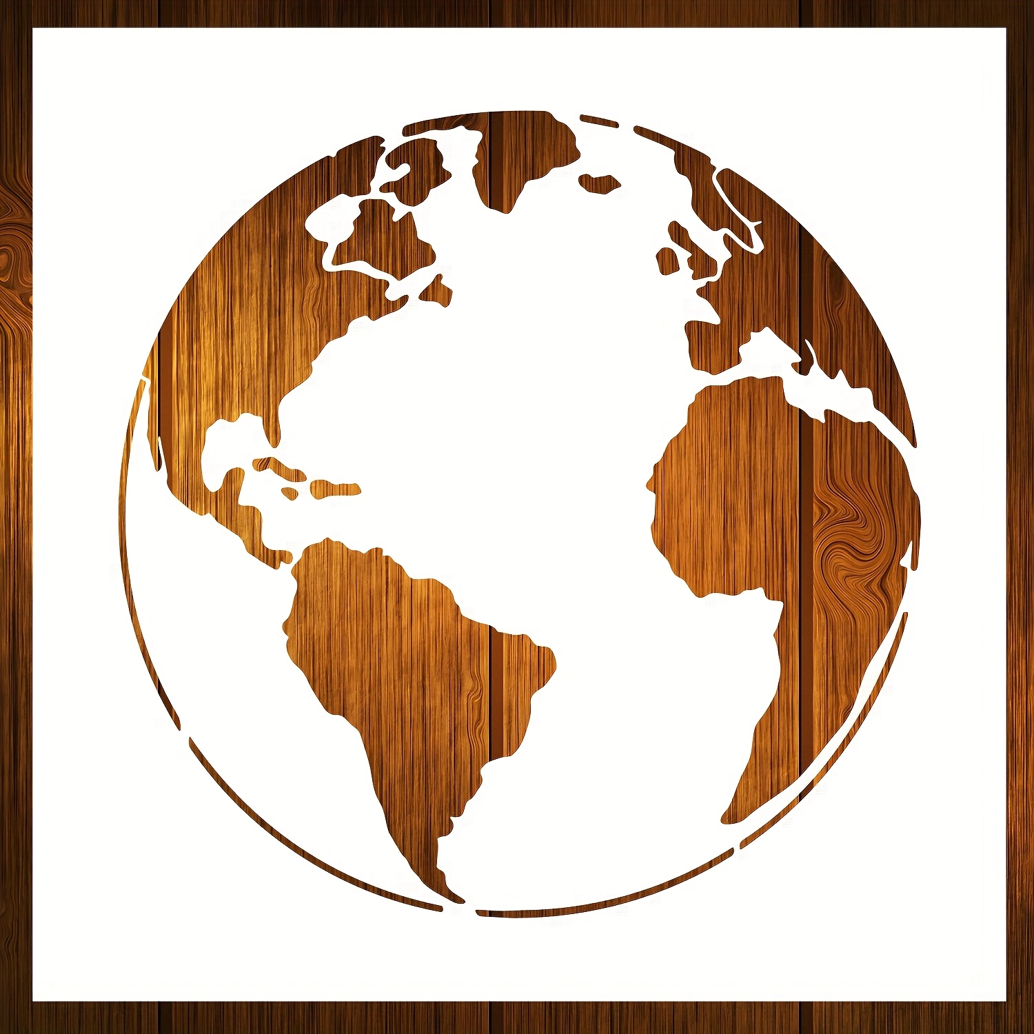 Image of Earth Stencil Reusable 11.8*11.8 Inches For Painting With Paint Brush Drawing Templates For Crafts Wall Art Furniture Canvas