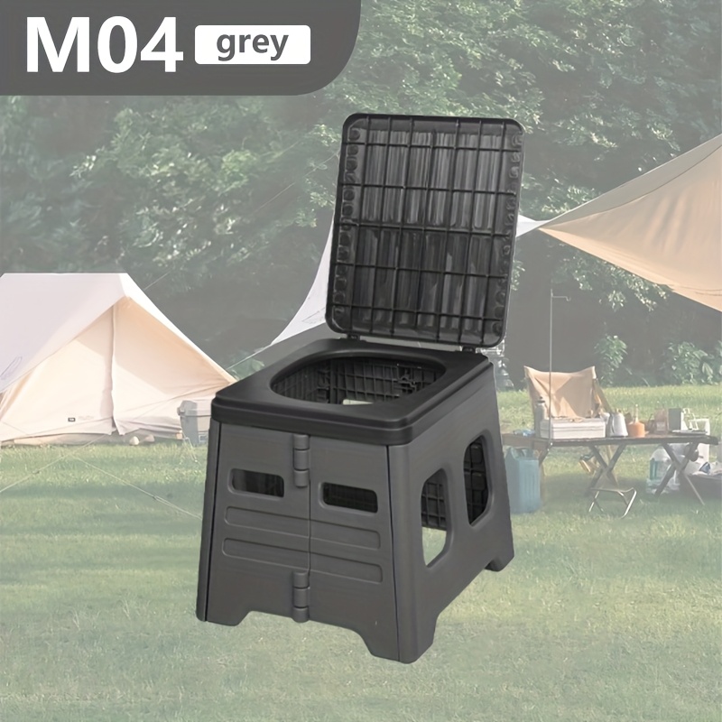 TEMU Toilette d' Pliable Portable avec Couvercle - pour le Camping, la Randonnée & les en Voiture | Matériau ABS Durable, Toilette Portable pour