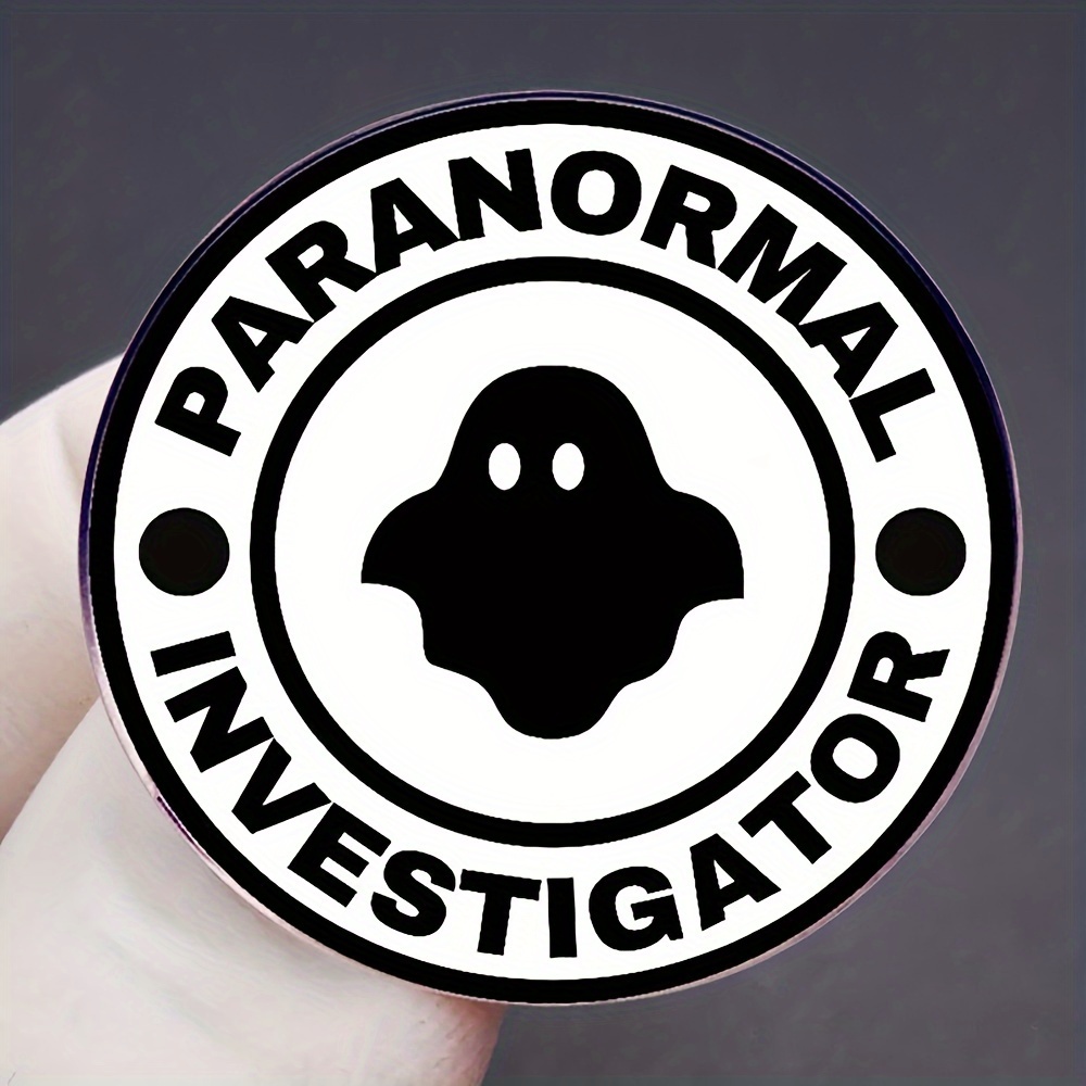 

Paranormal Investigator Ghost Enamel Pin – Funky Alloy Lapel Badge With Halloween Lettering For Clothing, Backpack, And Hat Decor – Spooky Skeleton Cartoon Button Accessory For Costumes And Gifts