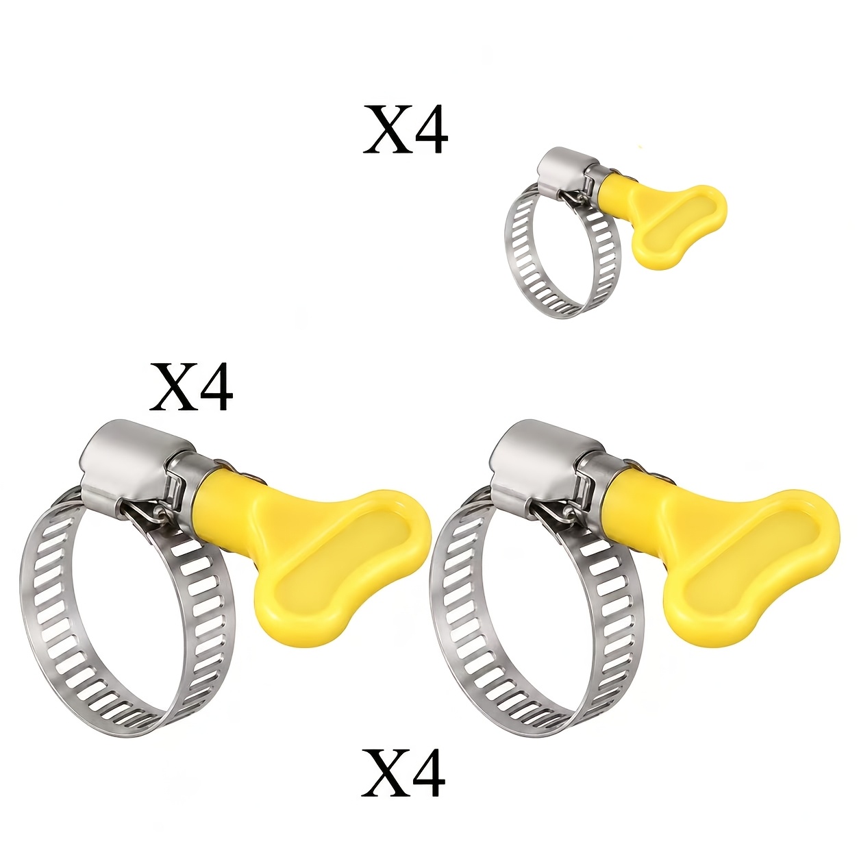 Image of 12 Stainless Steel Pipe Clamps With Handles, Adjustable Water Pipe And Hose Clamps, Heavy-duty Metal Fasteners, Suitable For Industrial And Household Use, Plumbing And Automotive Repairs