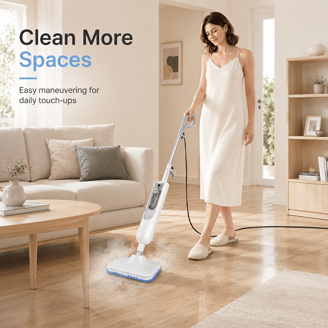 TEMU 1300w Steam Mop, Handheld Floor Cleaner, Carpet Steam Cleaner, Multi-functional Steam Cleaner, Removable 400ml Water Tank, Equipped With