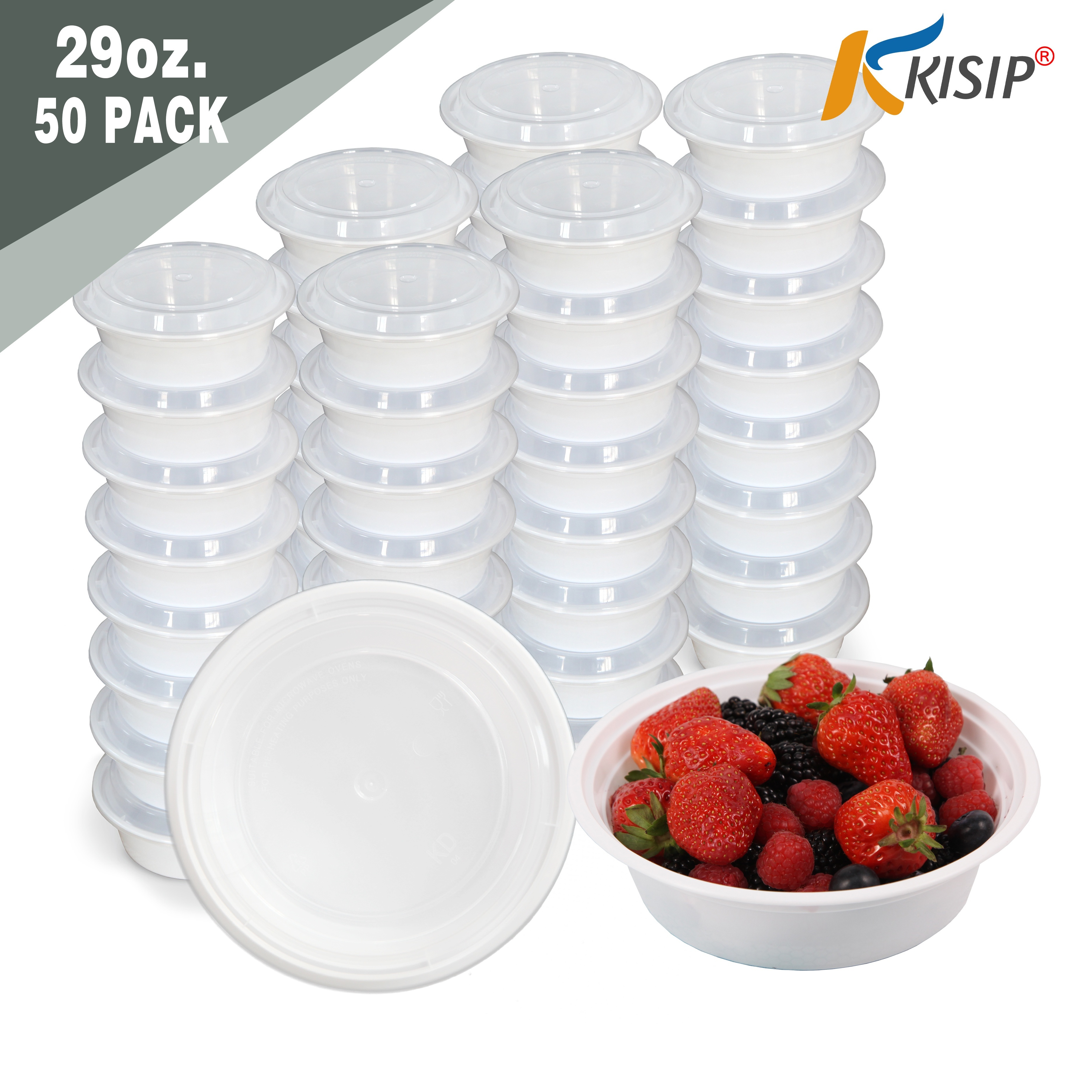 

50pack 29oz Container, - Plastic Round Container, Disposable , , -, Bpa-free, & Dishwasher & Safe, , Day, Christmas