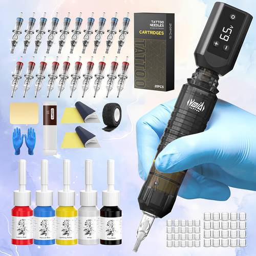 including a tattoo gun a 1200mah battery 20 and a wireless tattoo pen ideal for beginners and professional