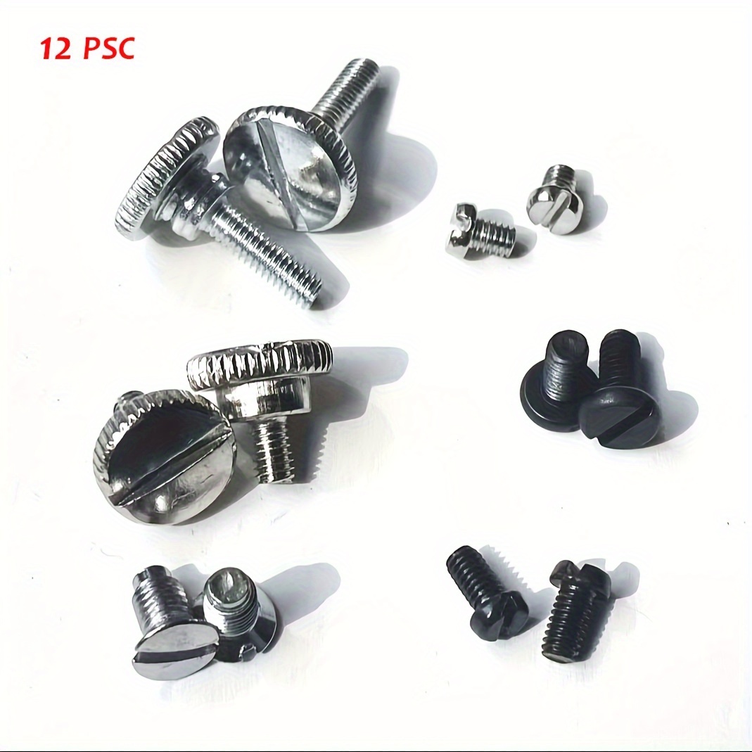 12pcs Silvery Gray Sewing Machine Parts, Flat Needle Plate, Threads, Presser Foot Screws, Pointer Screws, Screw Loading And Unloading Tubes, Sewing Tool Accessories