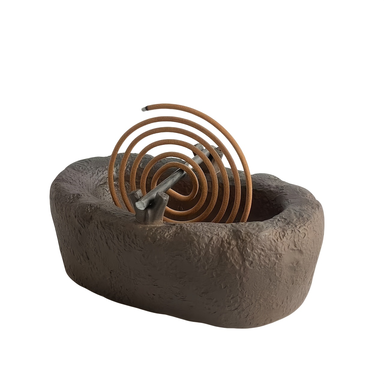 TEMU Porta a spirale 1 pz stile mulino in pietra , porta - in resina con supporto in metallo, vassoio raccogli- per a spirale, incensiere decorativo