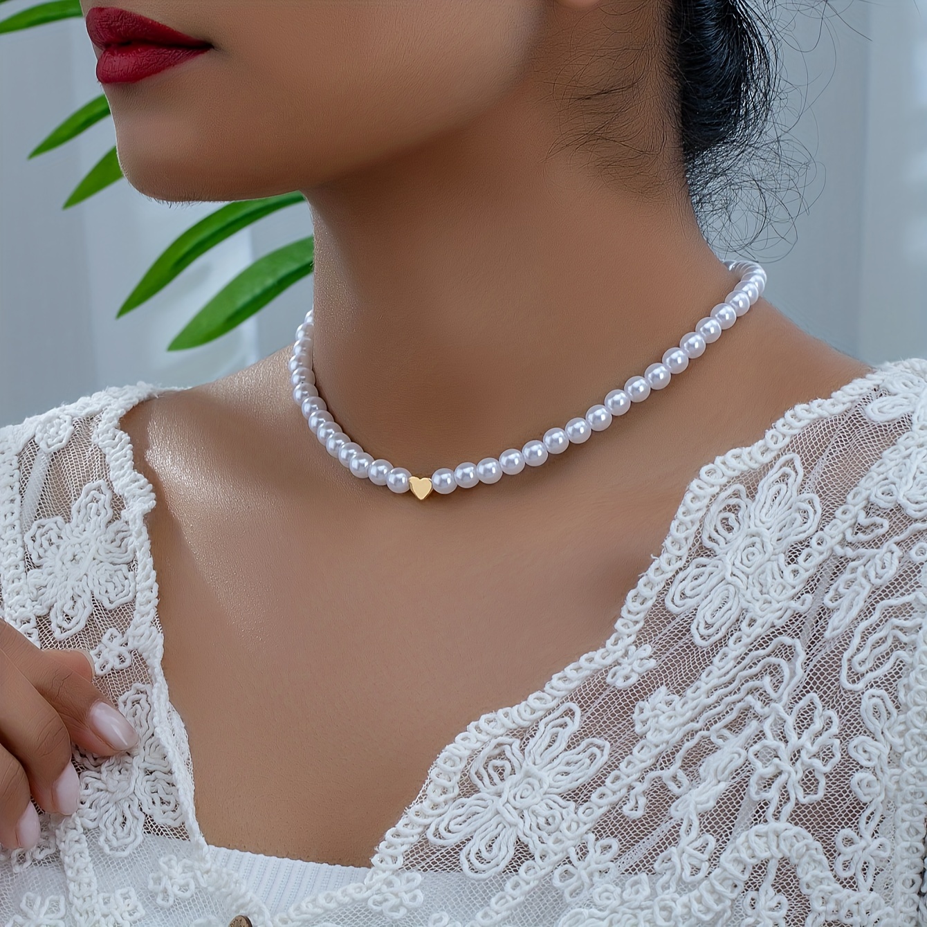 Elegant Luxury Faux Pearl Necklace Niche Design Clavicle - Temu