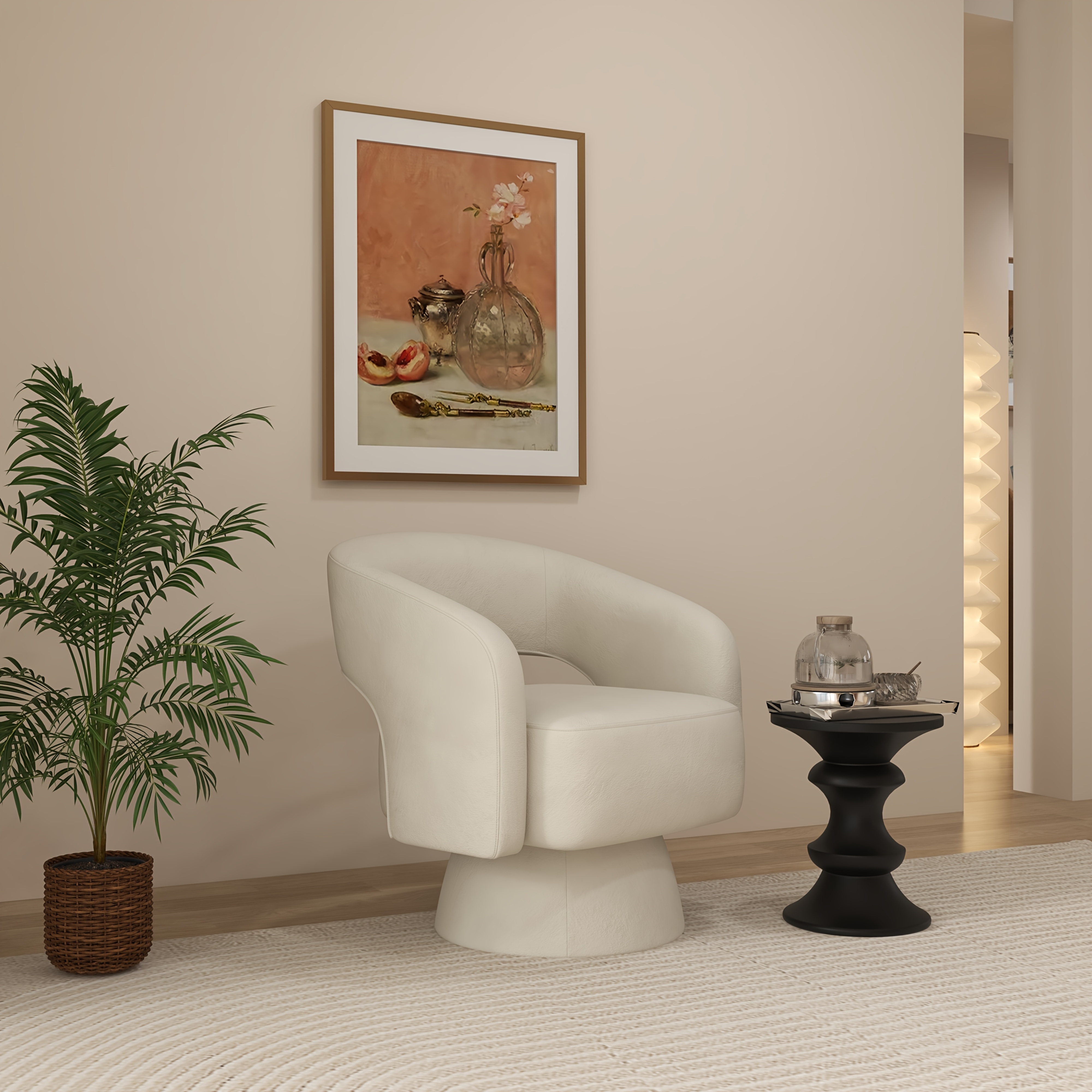TEMU Household Furniture: Swivel Accent Armchair 360-degree Swivel Leisure Chair Suitable For The Living Room, Bedroom, And Reception Room.