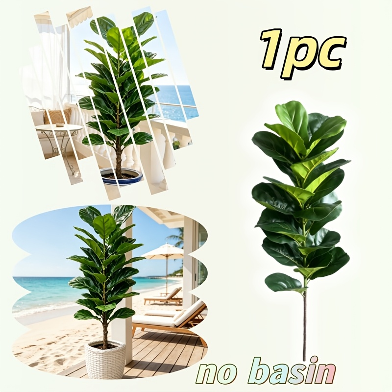 TEMU Un grand palmier Ficus Bengalensis artificiel de 45,27 pouces avec des feuilles denses et tridimensionnelles de Monstera . présente des textures