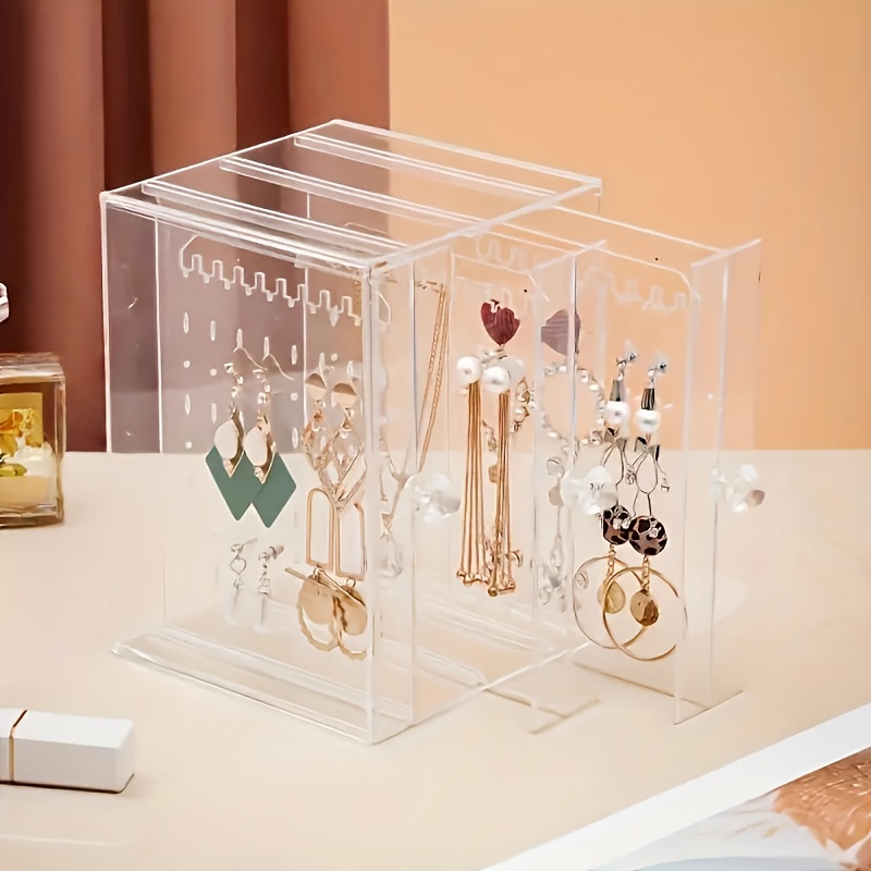1pc transparent jewelry organizer with hanging display stand   earrings necklaces bracelets accessories storage box dustproof design ideal gift for valentines day christmas father s day halloween best present for     Product details 8