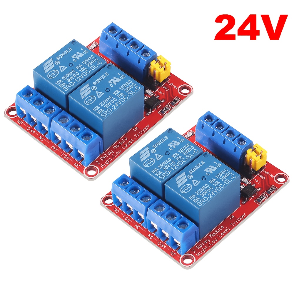 d   2pcs   24 12 5v 2 channel actuator module with optocoupler supporting high or   triggering suitable for diy and industrial use