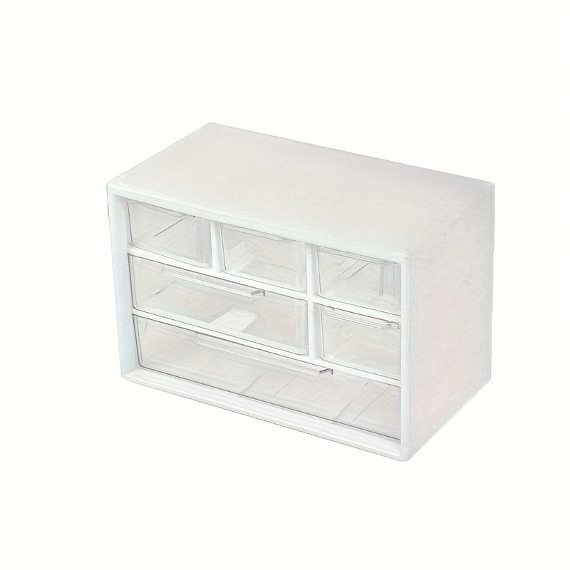 1pc Clear Plastic Desktop Organizer With Drawer, Large Capacity, Multi-functional Storage Box For Office Supplies, Lipstick Cosmetics, Desk & Drawer Organizer For Home Storage