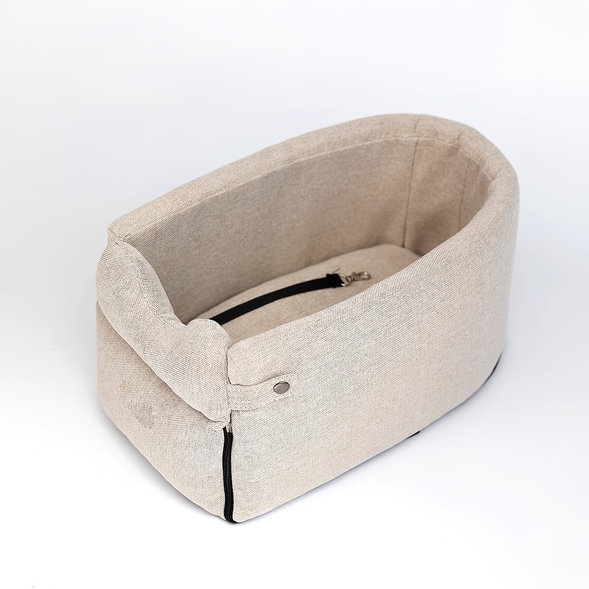 1pc cozy polyester dog bed with removable cover soft warm and secure pet car seat for small to medium breeds ideal for traveling travel   plush interior secure closure dog bed for car Product details 4
