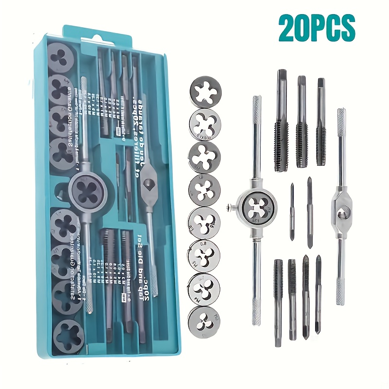 20pcs Tapping Kit, M3-m12 Metric Thread Taps, Straight Taper, Thread Tap Straight Taper Die Tool, Tapping And Threading Tools