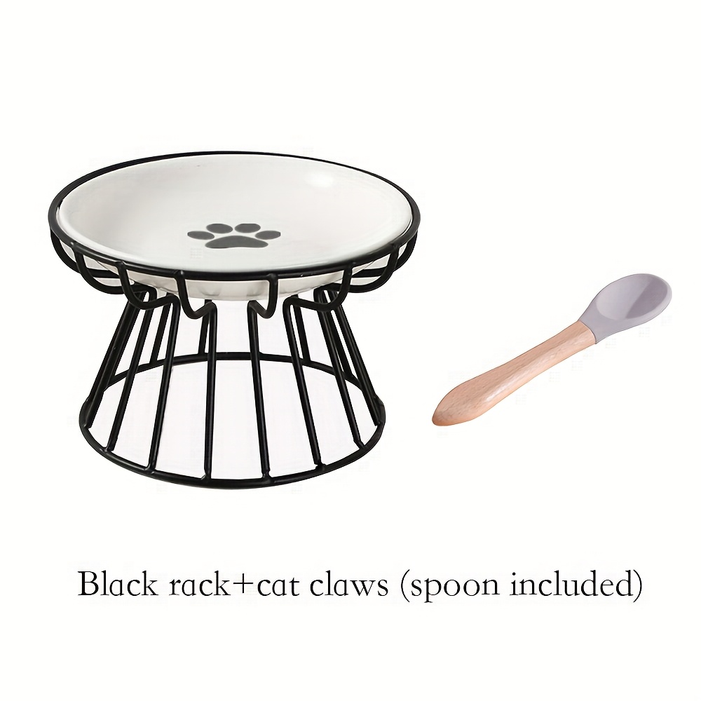Image of Pet Cat And Dog Meal Plates Cat Canned Food Bowls Claws Fish Bones Pet Bowls With Bowl Racks Household Cat Bowls Dog Bowls Ceramic Drinking Water Bowls Cat And Dog Tableware With Brackets