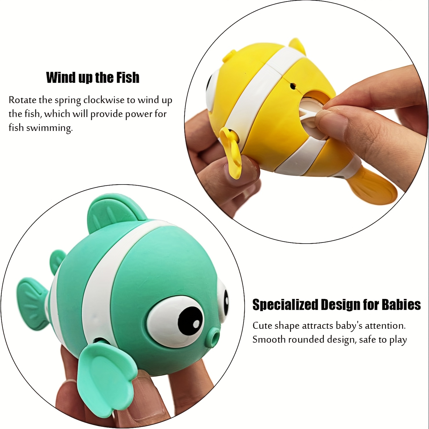 Wind-up Water Toy Fish, Swimming Toy Fish, Cute Baby Bath Toys, Suitable For Bathtubs, Water Tanks, Swimming Pools [Party Games & Activities]