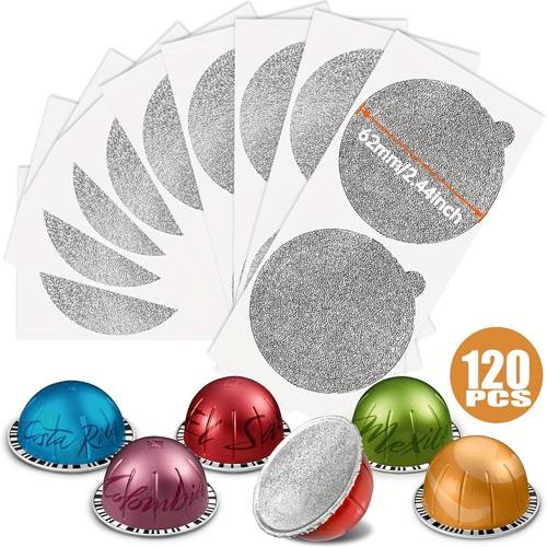 aluminum foil lids and seals reusable capsules for coffee pods 30 60 120pcs 62mm compatible with nespresso line and reusable coffee refillable pods covers and seals