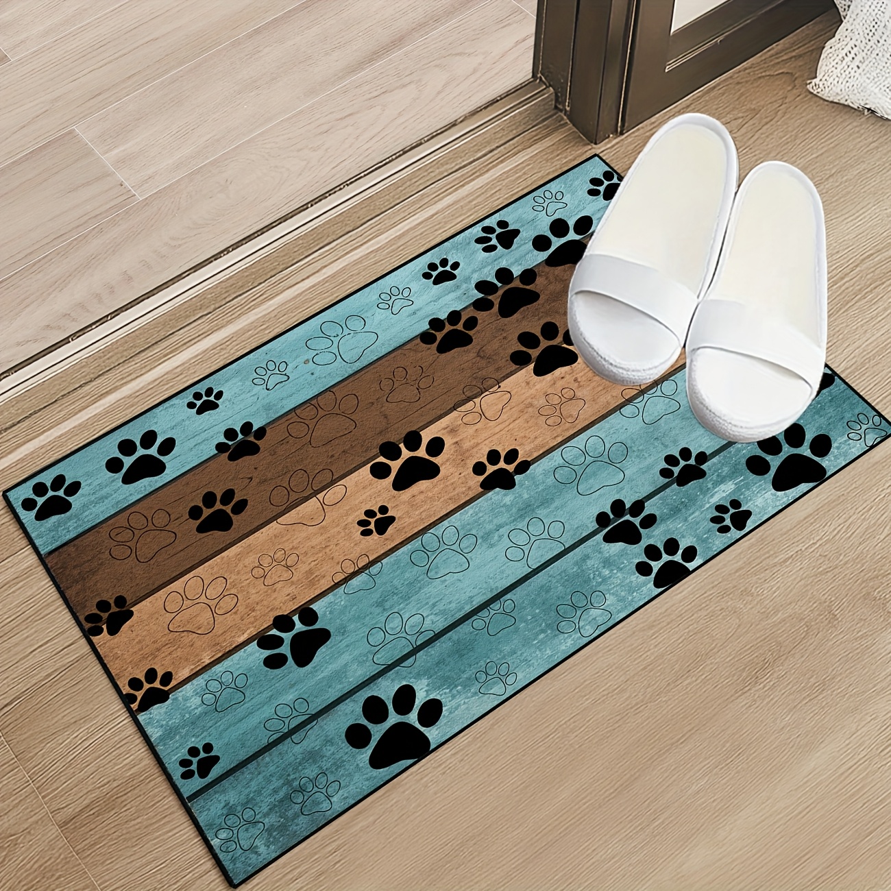 TEMU Welcome Doormats Wooden Entrance Mat Non-slip Floor Mats Indoor Use Home Decor