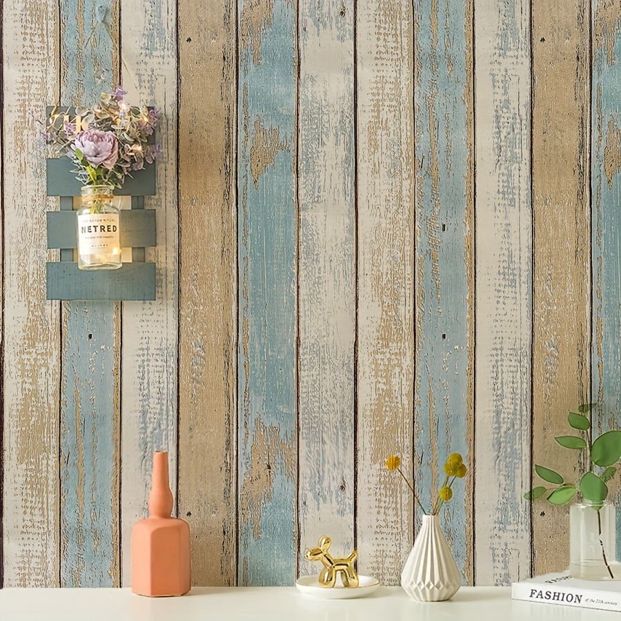 Self-adhesive Waterproof Pvc Wallpaper With Wood Grain Pattern For Dormitory, Bedroom Furniture And Wall Decoration.