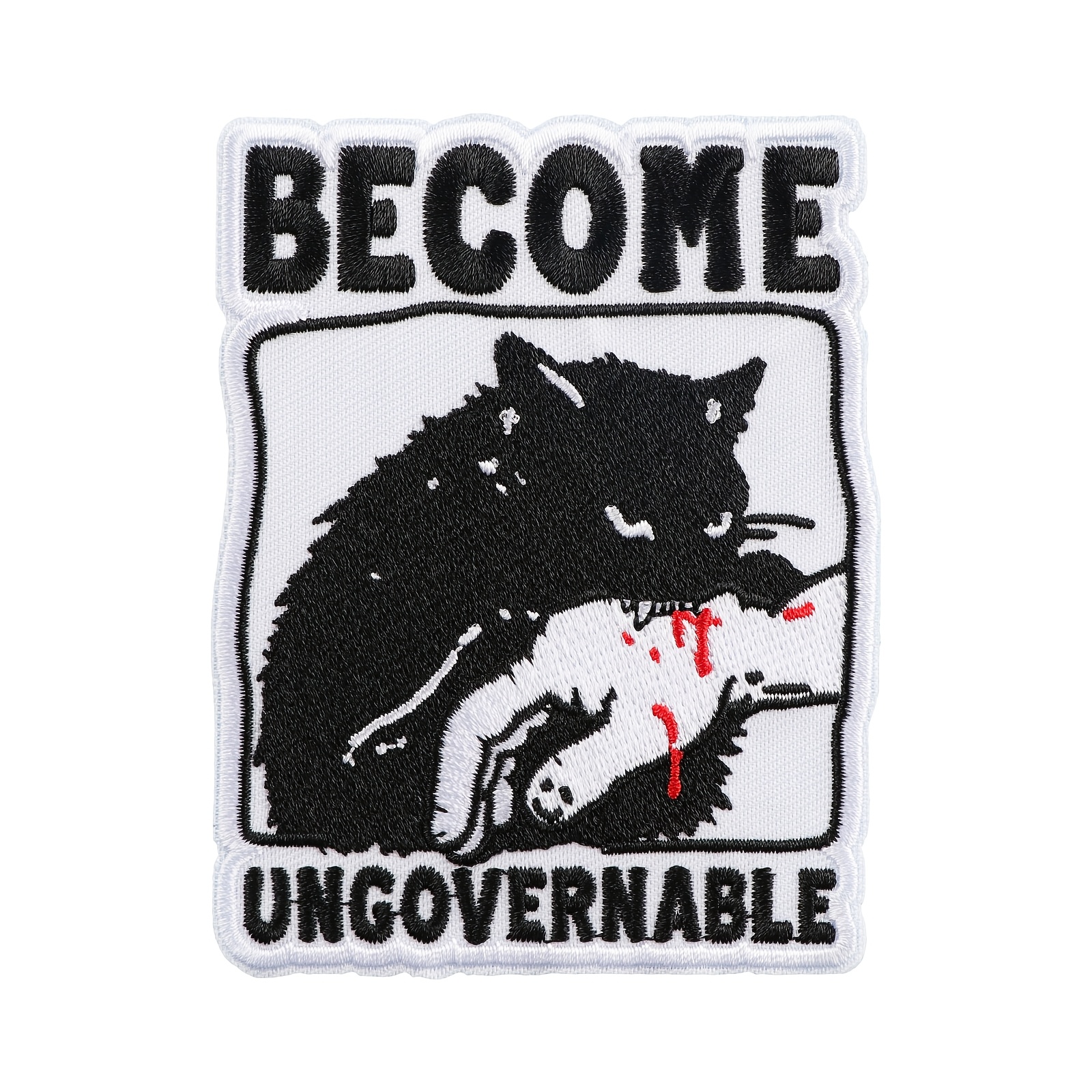 TEMU 1 Embroidered Letter "become Ungovernable" Hot Melt Adhesive Patch, Decoration Patch, Badge Fabric Patch Accessory