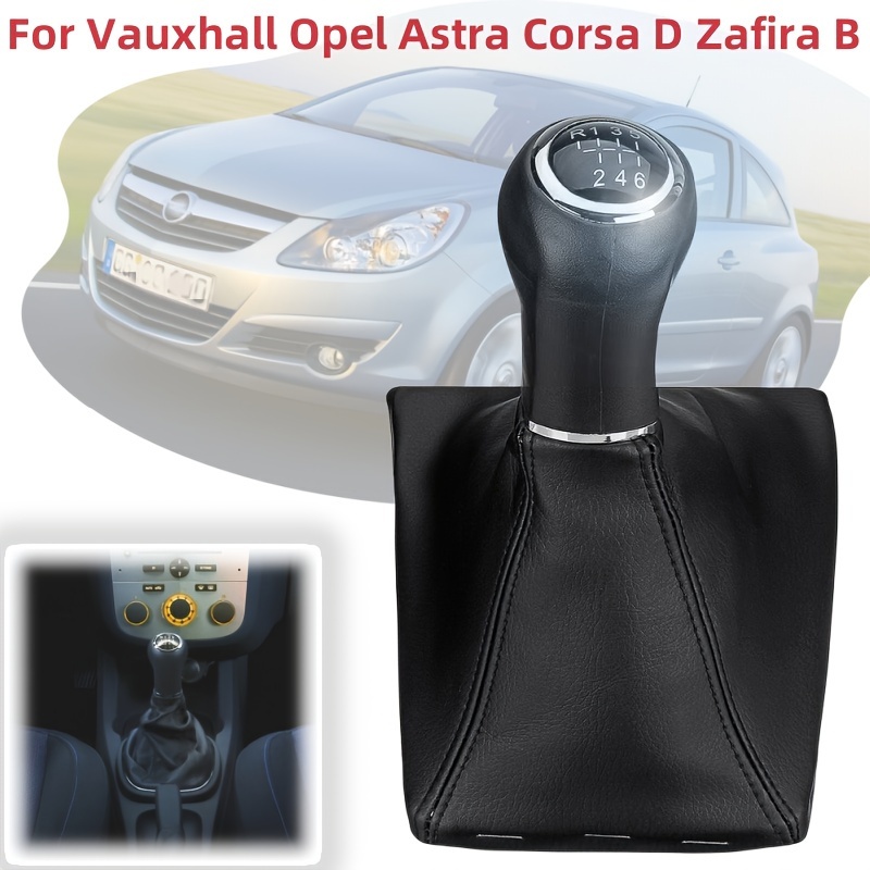 

Pommeau de levier de vitesse 6 vitesses en simili cuir avec housse anti-poussière pour Vauxhall Opel Astra Corsa D Zafira B - Accessoire intérieur de voiture durable et élégant