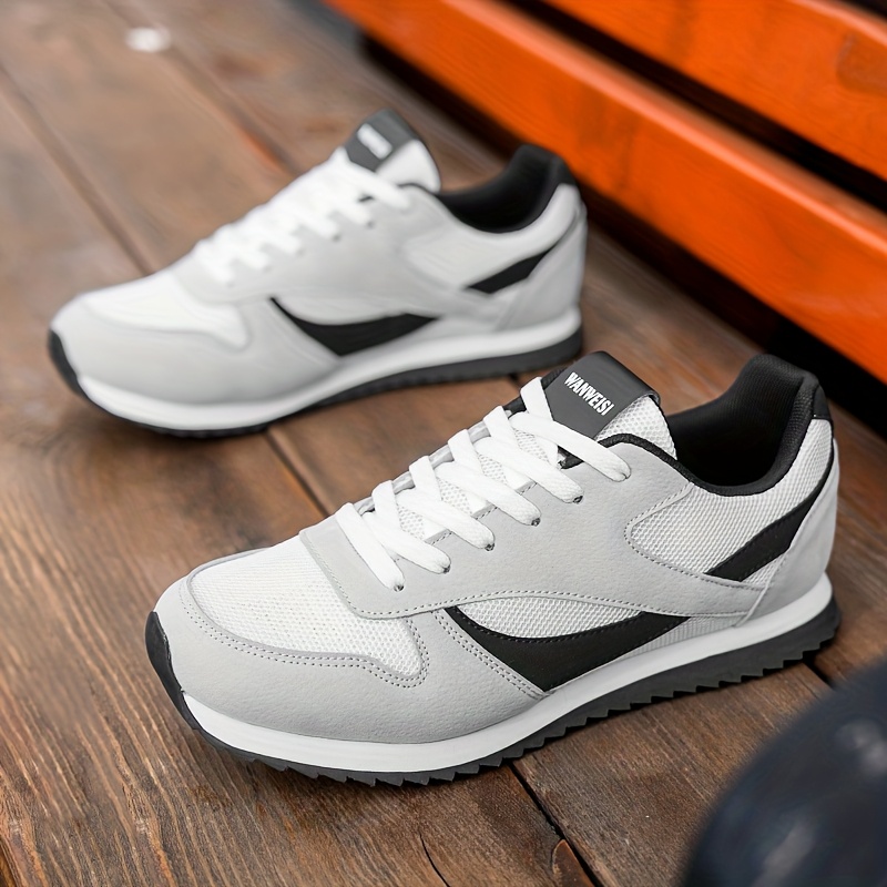 Neutral Classic Vintage Low-Top Sneakers - Breathable Fabric Upper, EVA/rubber Sole with Anti-slip Cushioning, Ventilated PU Upper and Textile Lining, Lightweight EVA/rubber Outsole - Suitable for Fitness, Jogging, and Daily Casual Wear. Lace-up