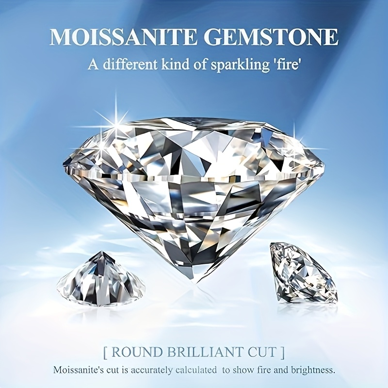 Moissanite Stone Loose Gemstone VVS1 Vivid Blue Color Round