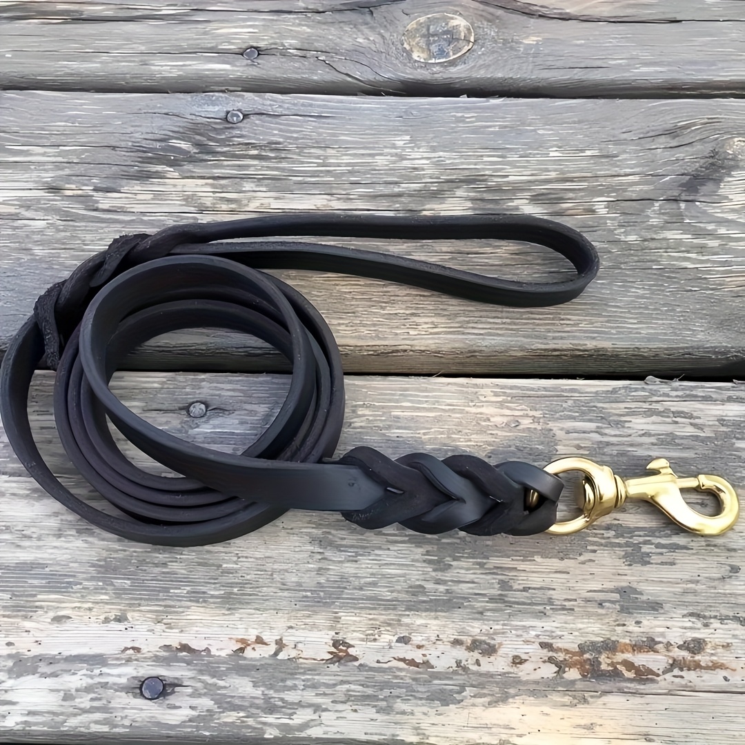 86.66 Inches Long Premium Leather Dog Leash For Training Competition-level German Shepherds, Without Battery