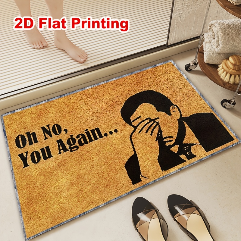 TEMU 1pc Flannel Printed Mat With ", ..." Pattern, Suitable For Kitchen Mat, Hallway Mat, Bedroom Entrance Mat, Bathroom Mat, Bathroom Entrance Mat,