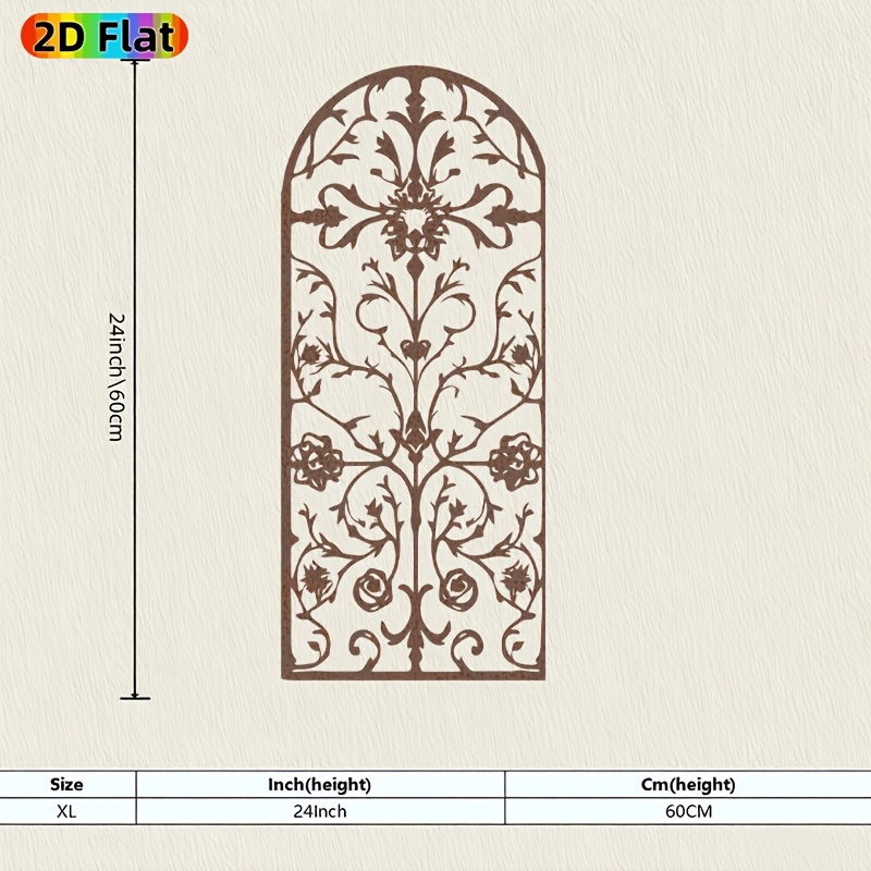 TEMU 2d Flat - 【2d Flat】 2d Flat - [2d Flat] 1pc Outdoor Wall Decoration, Featuring A 2d Flat Design With A Retro Style, Made Of Rusty Metal. This