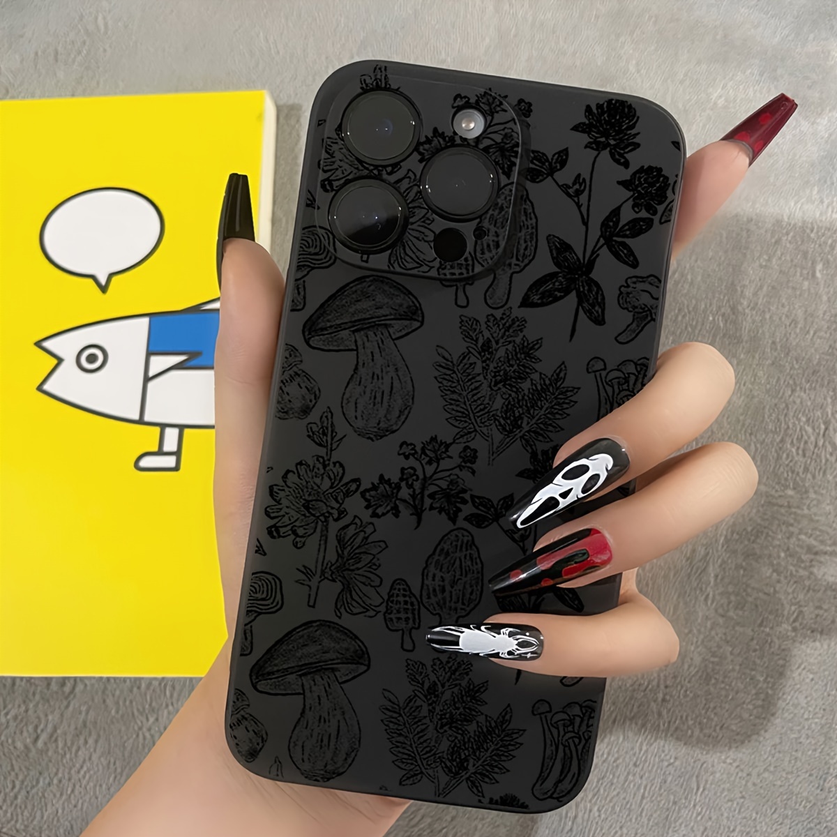 

A Simple Mushroom Black Soft Shell Phone Case For Xiaomi Poco F3