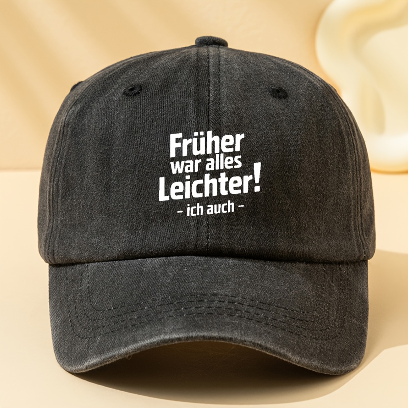 TEMU A Stylish Unisex Baseball Cap With Printed Letters, Featuring Vintage Washed Design, Perfect For Outdoor Activities Like Vacations, Travel, And