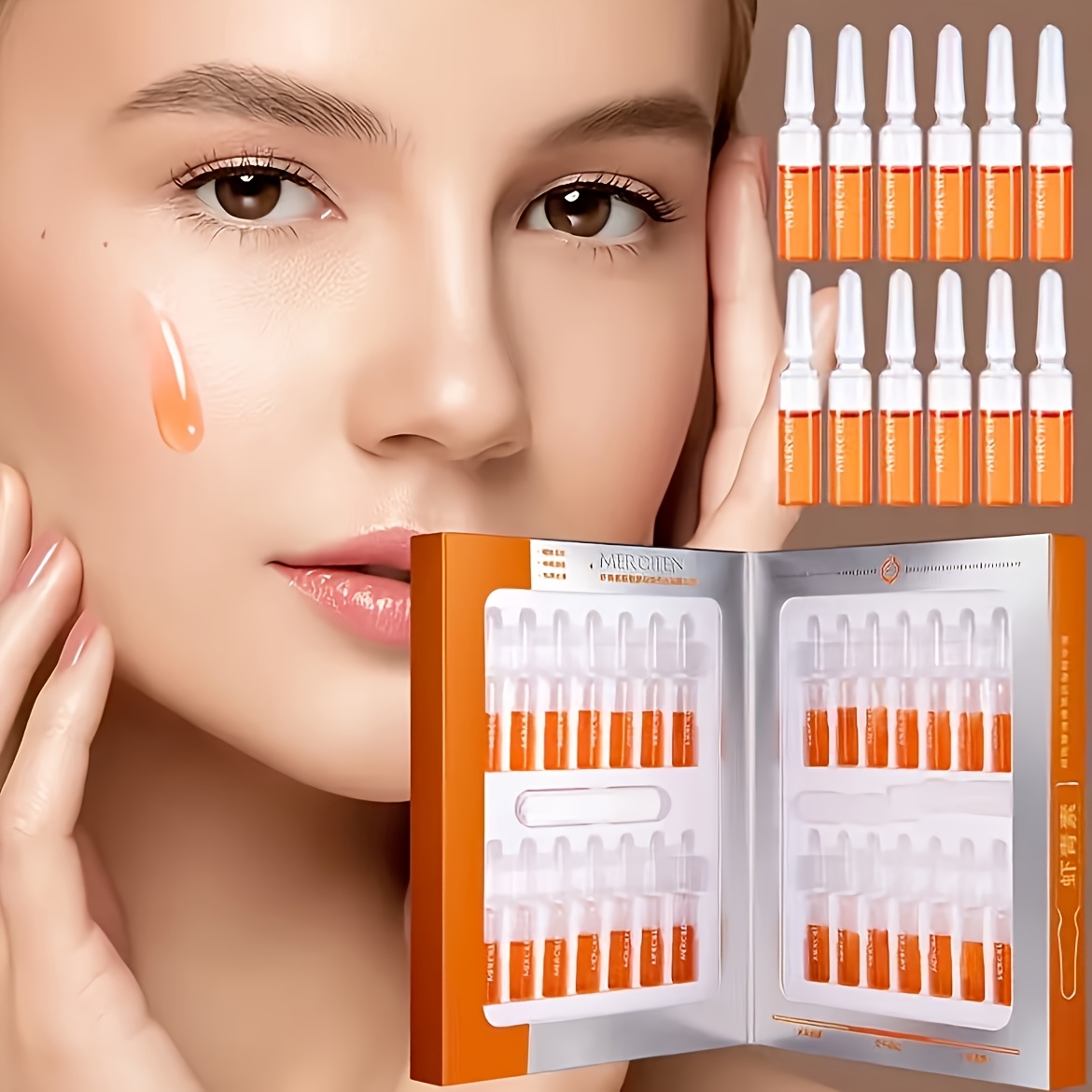 Mercilen Astaxanthin Moisturizing Makeup Essence, 2 Boxes