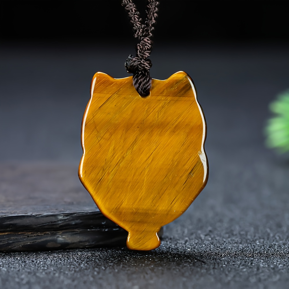Tiger's Eye Handcrafted Owl Necklace