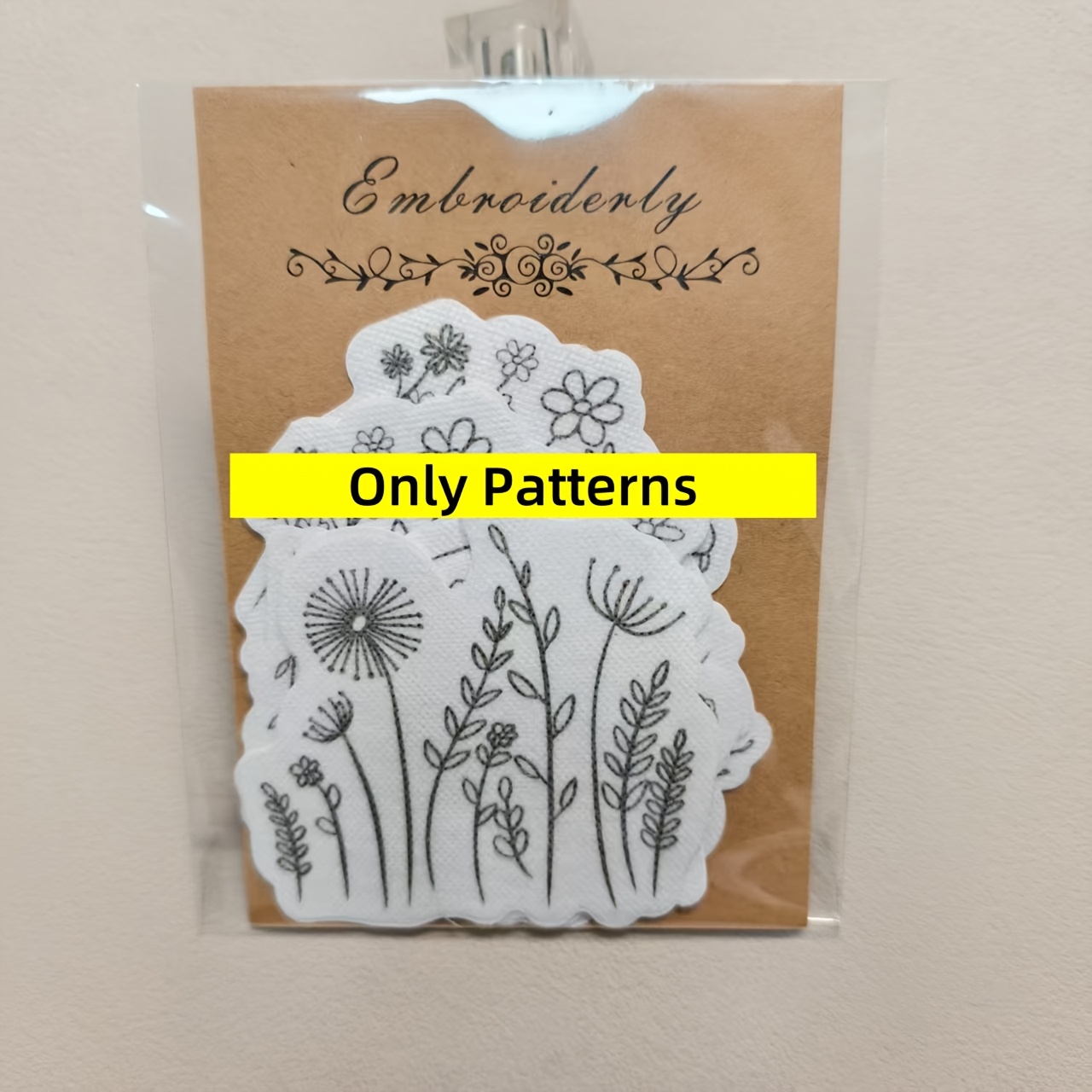 Botanical : Embroidery Kit Summer Set For Denim Jackets & Canvas Shoes Pre-printed Water-soluble Pattens/hoops/threads/needles/guide