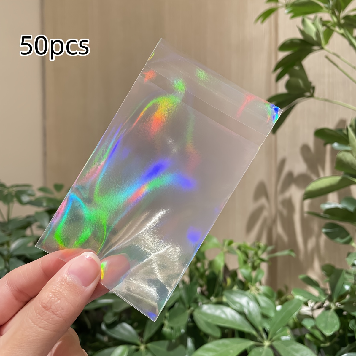 50 Transparent Laser Jewelry Pouches, Glitter Storage Bags